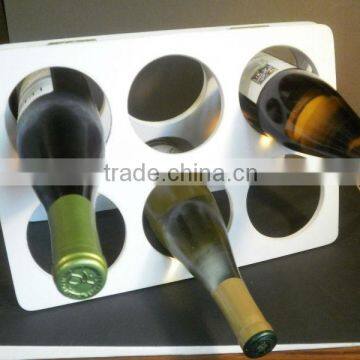 White MDF wine bottle holder