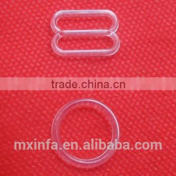 Clear plastic bra ring and slider