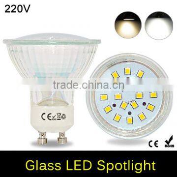 2015 NEW GU10 220V Led Spotlight 2835 SMD 18Leds Glass Lamp Body GU 10 5W Spot Light Led Bulb Downlight Lighting /LOT