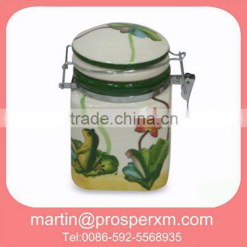 ceramic airtight kitchen canister lid tin in fruit design