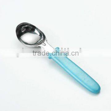 blue plastic handle ice cream spoon