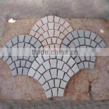 fan pattern granite sidewalk stones paver