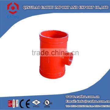 Ductile Iron Grooved Pipe Fitting Threaded Reducing Tee