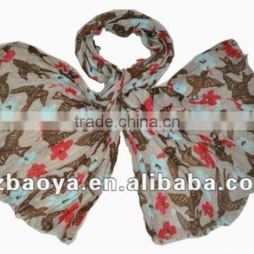 The Swallow And Flowers Print Scarf Animal Print Scarf