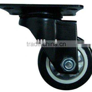 Mid-duty ,Black PU With Bearing Caster Wheel