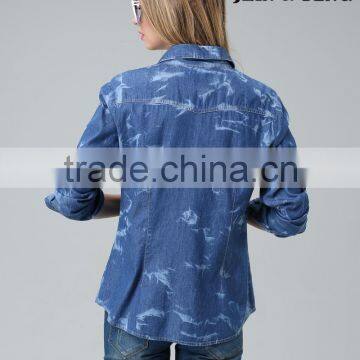High Quality Garment Factory Wholesale Extra Long Shirt Dress Long Sleeves Wholesale Button Down Maxi Long Denim Dress photo-6