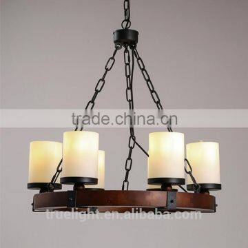 vintage style wood pendant light for drawing room industrial wood lamp lighting china supplier