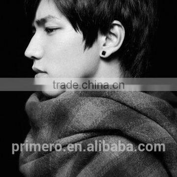 925 Sterling Silver Black Agate Mens Tanishq Diamond Stud Earrings Factory Wholesale photo-6