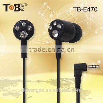 China wholesale free sample shining diamond earphone earplugs for mp3 mp3 player