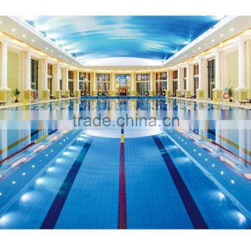 Glazed ceramic swimming pool tile blue