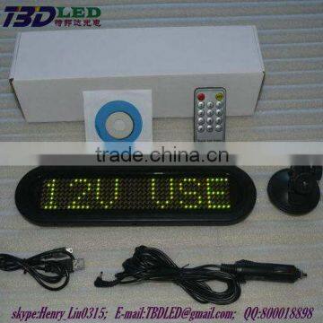 7*41 pixel scrolling message brake rechargeable led car display with lithium battery,multi-language