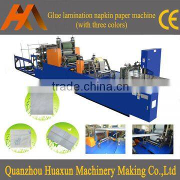 Automatic embossed 1/4 folding printing hygiene serviette napkin paper machine