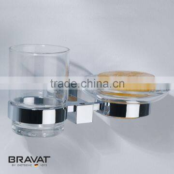 Brass metal single wall-mounted tumbler holder D7104C-B