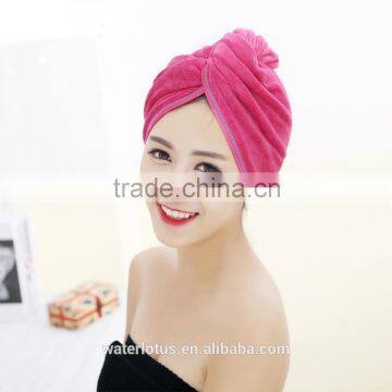 factory promotion good quality rose red microfiber water absorption hair drying cap