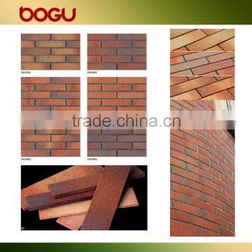 Color-shade exterior thin brick ceramic terracotta clay wall tile