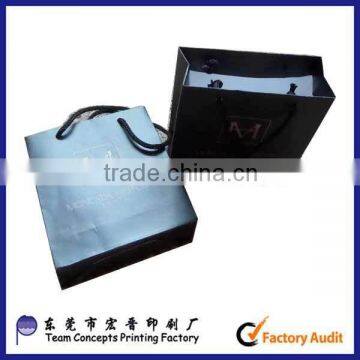 custom made high quality small black paper bags with handles