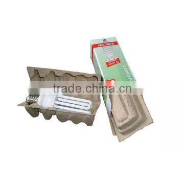 Molded pulp tray for lamp packaging