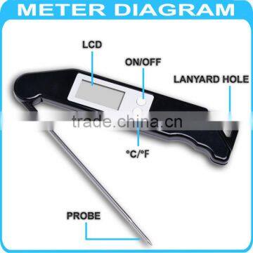 Digital Food Thermometer Cooking Stainless Steel Foldable Probe Meat Turkey BBQ photo-4
