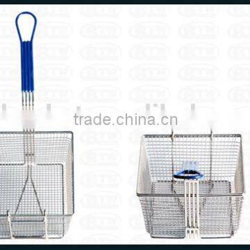 Regular Steel Wire Grill Basket With Single Front Hook and Plastic Coated Handle photo-2