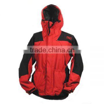Custom red parka men 100% cotton heavy waist elastic wholesale hoodied winter parka jackets fishtail coat