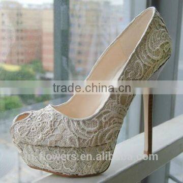 Nice design and high quality woman wedding shoes for bridal