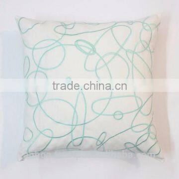 Abstract circle embroidered cushion cover