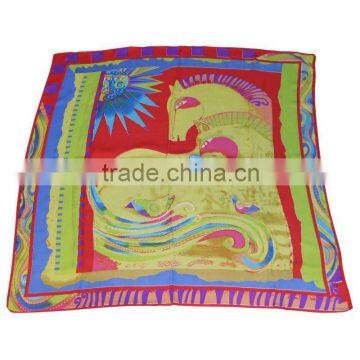 Animal pattern printed foulard scarf