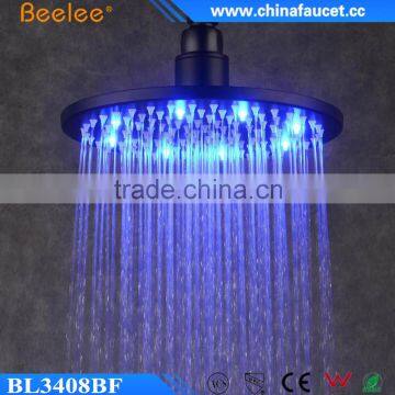 Beelee Black SS304 Round Skin Care Spa Shower High Pressure Led Shower Head                        
                                                Quality Choice