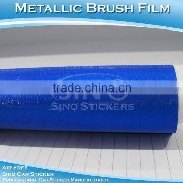 Air Free Metallic Chrome Brushed Blue Wrapping Adhesive Sticker for Motorcycle photo-2