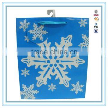 Custom printed bule christmas Paper Bag Printing with Best Price and Christmas paper bag Made in China