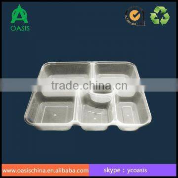 New disposable PP plastic 6 divider 1000ml food container box