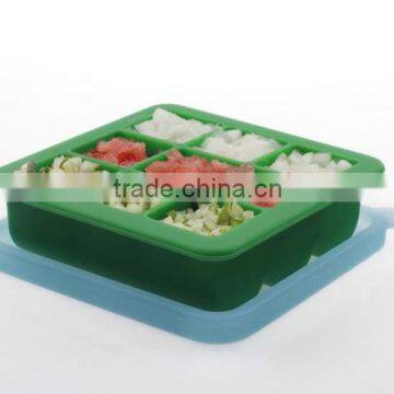 BPA Free Silicone Baby Blocks Freezer Storage Container