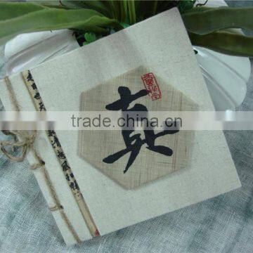 ramie fabric handmade diary notebook