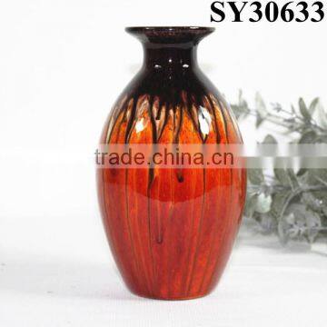 Orange mini glazed ceramic vase wholesale