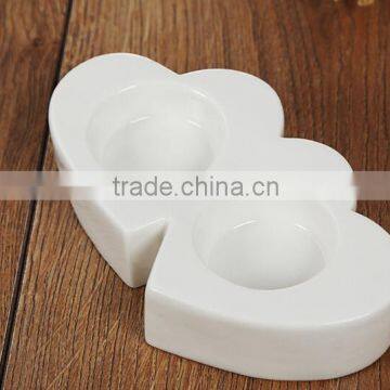 Heart shape ceramic candlestick, candle holder, candle stand
