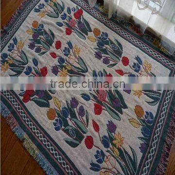 home textile tapestry jacquard woven decorative sofa throw blanket