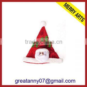 2015 New Product Santa Face Novelty Christmas Hats With Lights