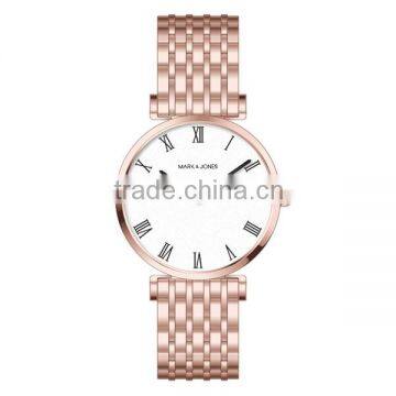 Rose Gold Case Bling Stainless Steel Back Womens Steel Watches