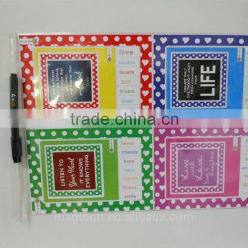 china custom die cut magnet writing board sets for kids promotional gifts