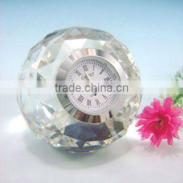 Crystal clock desk clock round glass clock