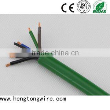 high quality copper wire 5 core power wire green flexible PVC