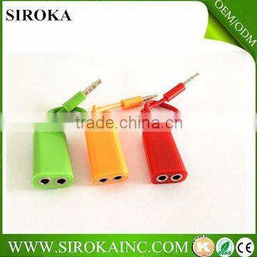 1 to 2 audio splitter cable for earphone 3.5mm earphone Splitter Cable 18cm lenght splitter for headphone