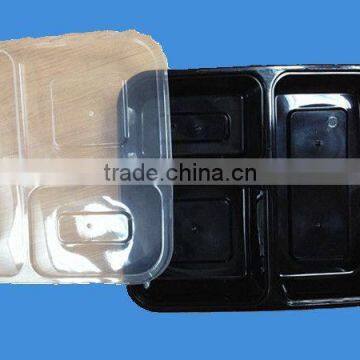 Disposable plastic rectangular take away food container