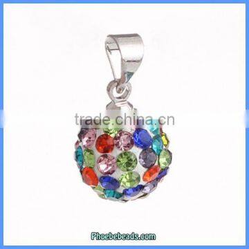 Wholesale 10mm Multi-color Clay Paved Rhinestone Earring Pendant For Women CPP-R1030