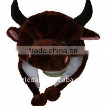 Winter Plush Brown Bull Caps and Hats