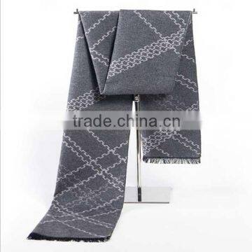 wholesales new winter business strip thick warm top 100% mens silk scarves