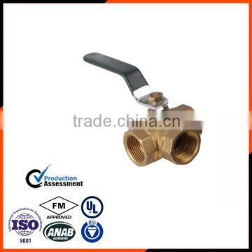 3-Way Medium Pressure Flow Pattern Brass Ball Valve