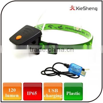 Wholesales Sensing fishing light plastic rechargeable led headlamp usb hunting led cap light