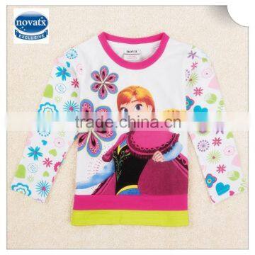 2-6Y (F5443y) Cheap wholesale frozen dresses anna blouse hot selling girls tshirts stock lot