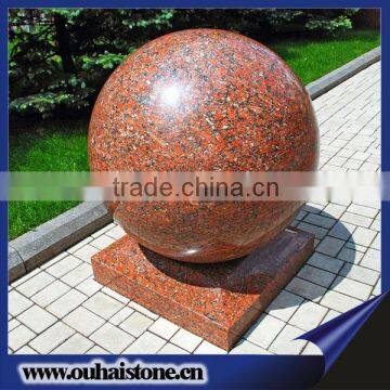 Stylish Garden Ornamental Granite Stone Ball Red Stone Sphere